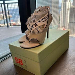White and Grey OFF WHITE heels. Size 6
